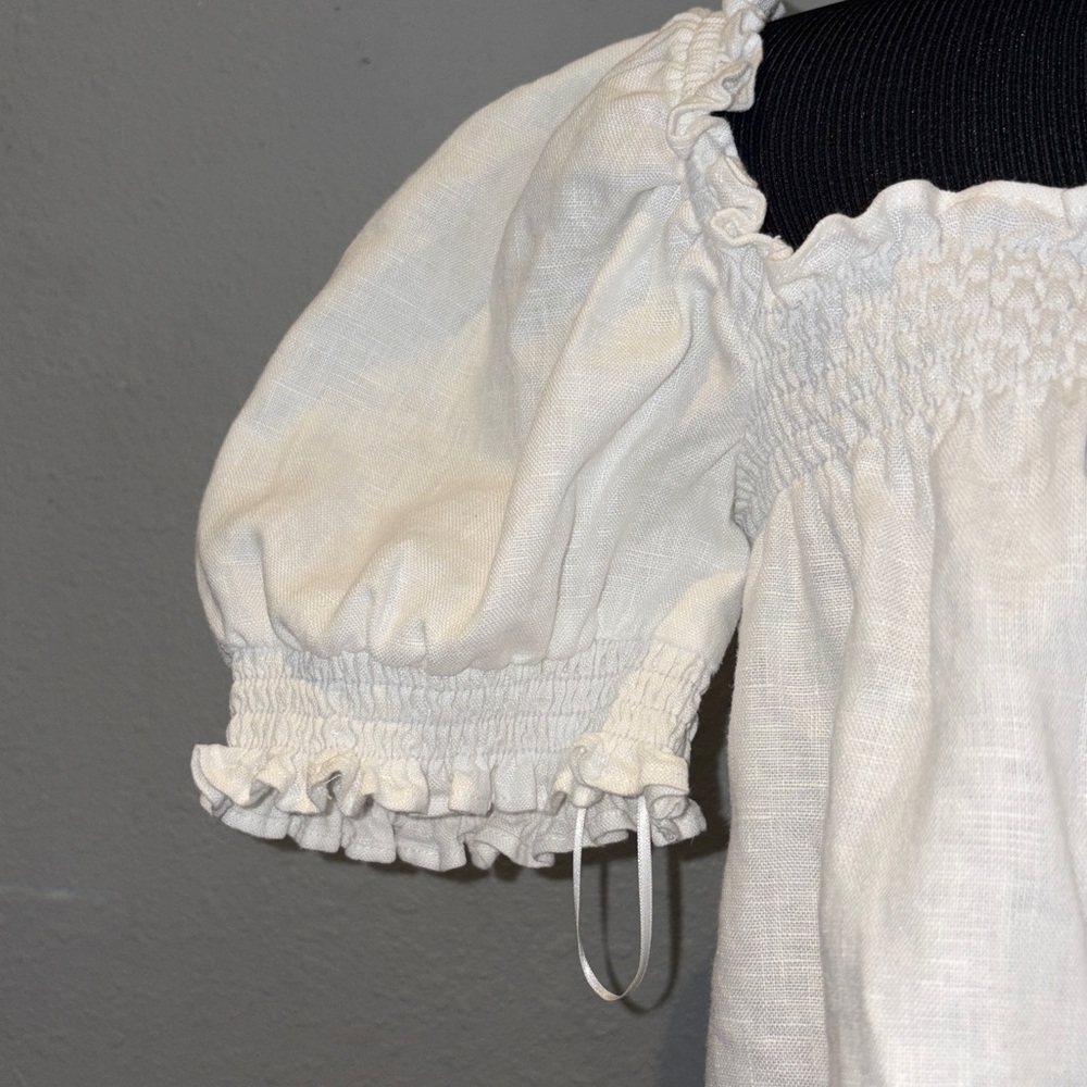 Reformation White 100% Linen Top size S - Picture 4 of 14